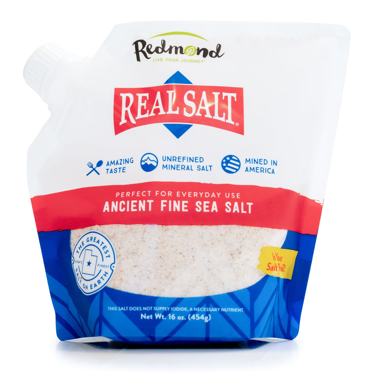 Real Salt Fine Sea Salt 16oz Pouch